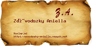 Závodszky Aniella névjegykártya